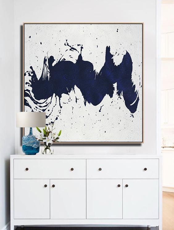 Navy Blue Minimalist Painting #NV202A - Click Image to Close